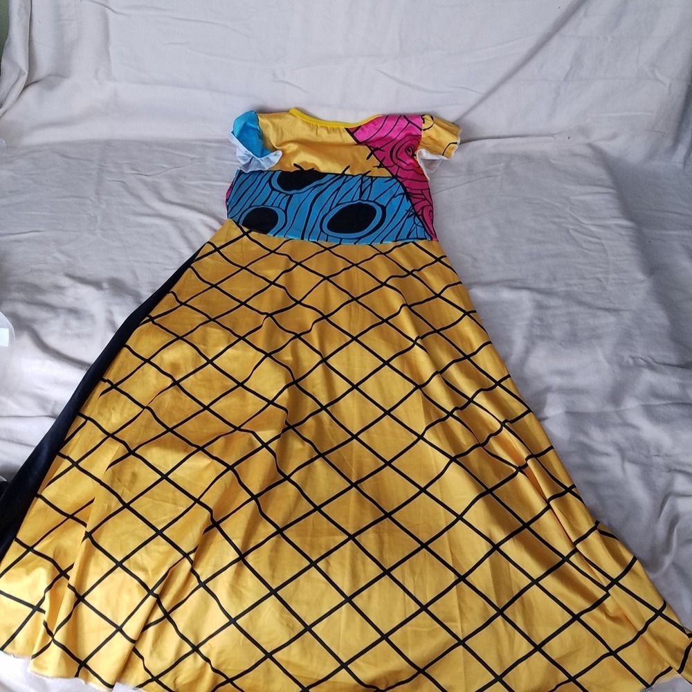 Nightmare before Christmas sally dress purse wig girls size 110 (5-6) halloween - Picture 3 of 14